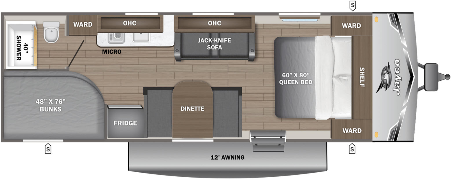floorplan image of 2026 JAYCO JAY FLIGHT SLX 250BH